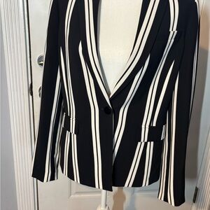 Karl Lagerfeld Paris Balance Stripe Blazer - Black & White - Size 10